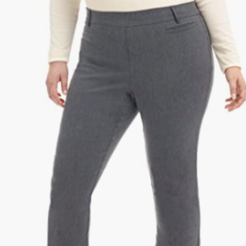 Rekucci Curvy Woman Ease into Comfort Plus Size Straight Pant w/Tummy Control